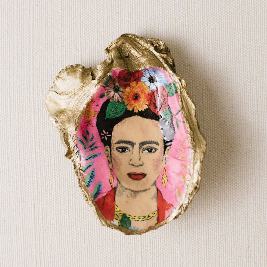 Tropical Decoupage Oyster Ring Dish - Frida Kahlo