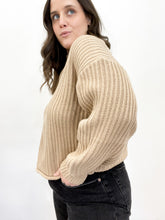 Load image into Gallery viewer, Lindsy Ribbed Crew Neck Sweater in Taupe
