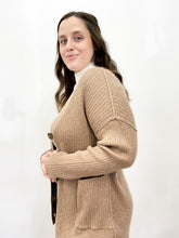 Load image into Gallery viewer, Irwin Ribbed Knit Cardigan in Khaki
