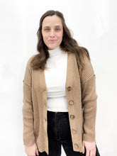 Load image into Gallery viewer, Irwin Ribbed Knit Cardigan in Khaki
